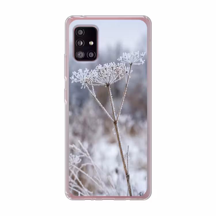 Schermbloem - Rijp - Kristallen - Winter - Delicaat Telefoonhoesje Samsung Galaxy A51 5G klein -3d