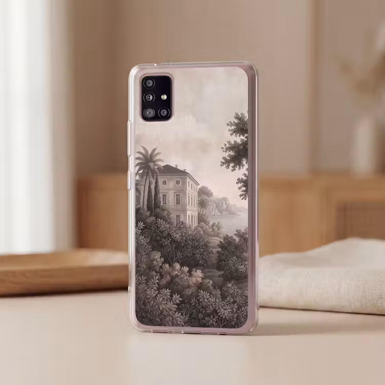 Zee - Villa - Beige Telefoonhoesje Samsung Galaxy A51 5G klein -sfeer2