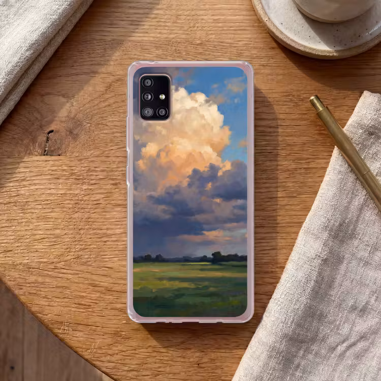 Lucht - Wolken - Landschap - Modern - Oranje Telefoonhoesje Samsung Galaxy A51 5G klein -sfeer1
