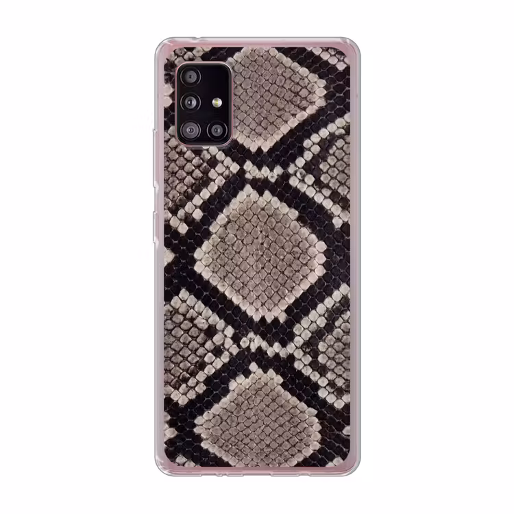 Slangenleer - Patroon - Beige Telefoonhoesje Samsung Galaxy A51 5G klein -3d