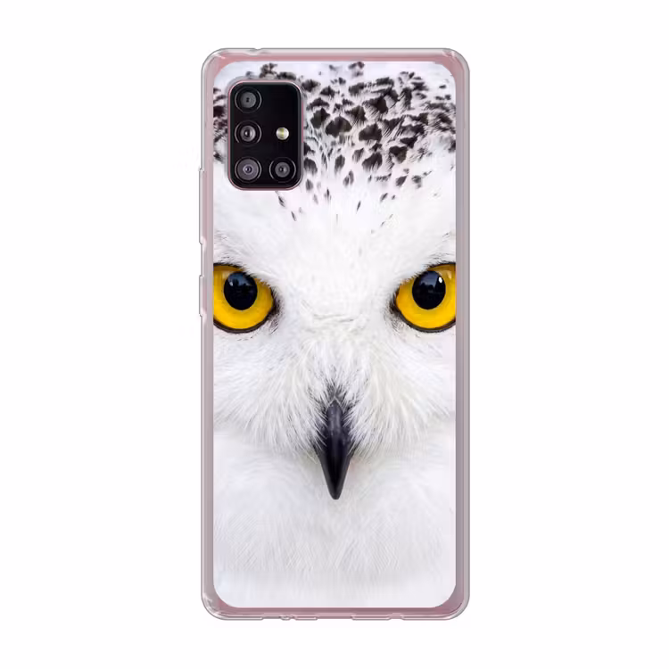 Sneeuwuil - Portret - Geel Telefoonhoesje Samsung Galaxy A51 5G klein -3d