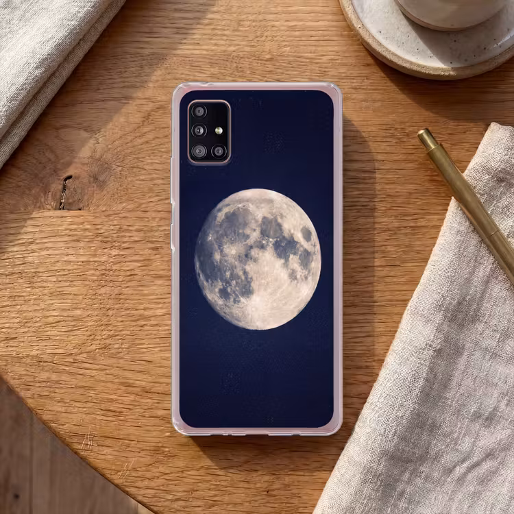 Ruimte - Maan - Kosmos Telefoonhoesje Samsung Galaxy A51 5G klein -sfeer1