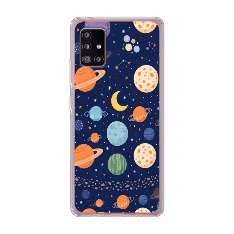 Ruimte - Planeten - Kleurrijk Telefoonhoesje Samsung Galaxy A51 5G klein -3d