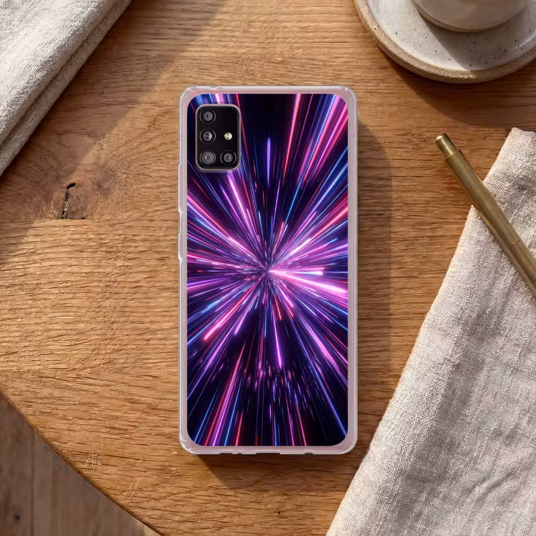 Lichtsnelheid - Ruimte - Roze - Paars Telefoonhoesje Samsung Galaxy A51 5G klein -sfeer1