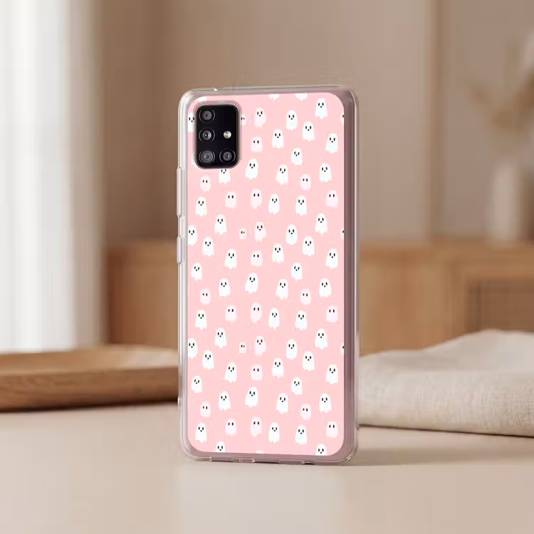 Spookjes - Patroon - Roze Telefoonhoesje Samsung Galaxy A51 5G klein 373 -sfeer2