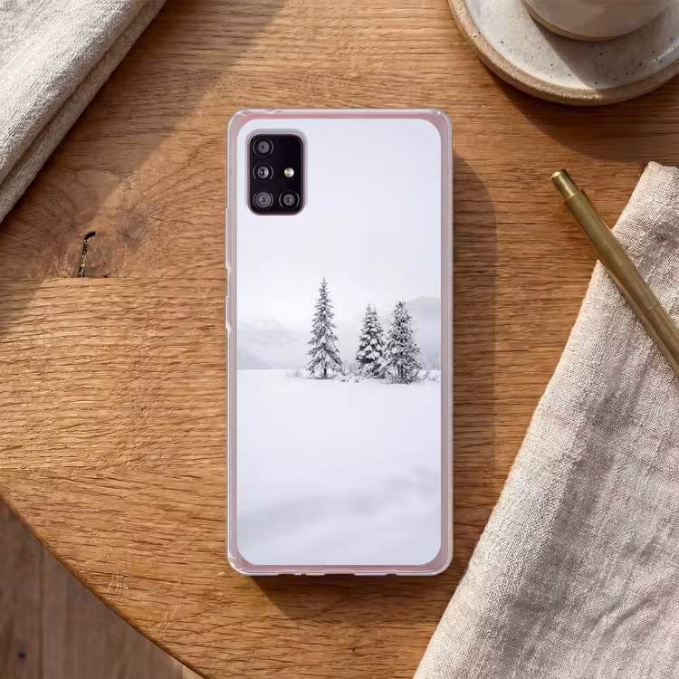 Fijnsparren - Sneeuw - Winter - Landschap - Stilte Telefoonhoesje Samsung Galaxy A51 5G klein -sfeer1
