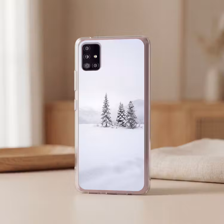 Fijnsparren - Sneeuw - Winter - Landschap - Stilte Telefoonhoesje Samsung Galaxy A51 5G klein -sfeer2