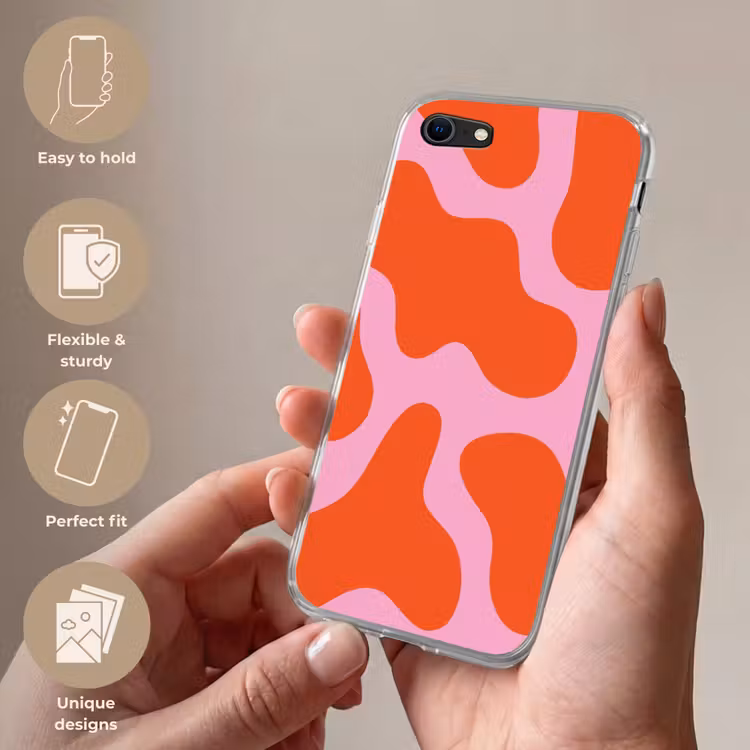 Vlekken - Rood - Roze - Patroon - Minimalistisch Telefoonhoesje iPhone 7 klein -sfeer3_EN