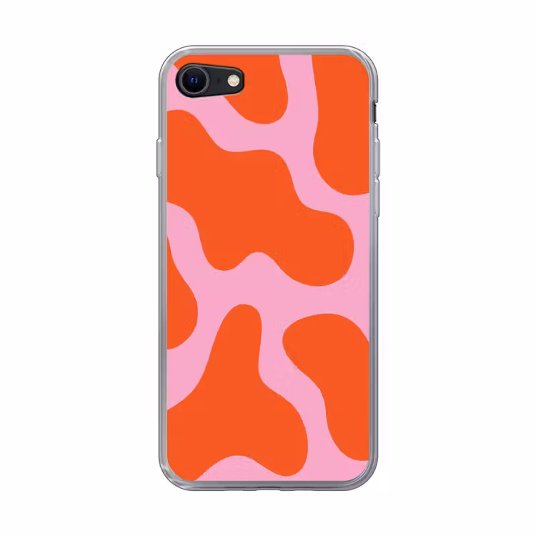 Vlekken - Rood - Roze - Patroon - Minimalistisch Telefoonhoesje iPhone 7 klein -3d