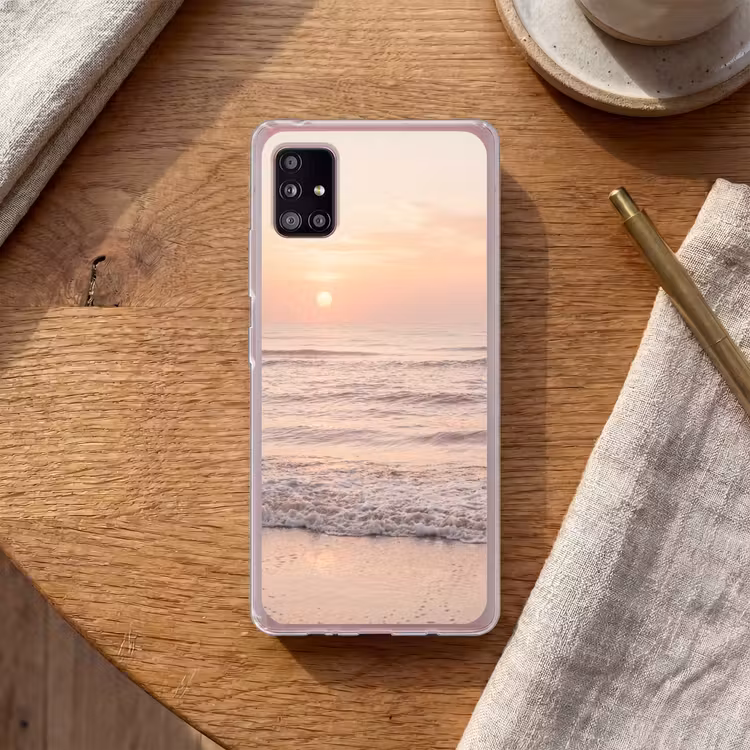 Zon - Strand - Roze Telefoonhoesje Samsung Galaxy A51 5G klein -sfeer1