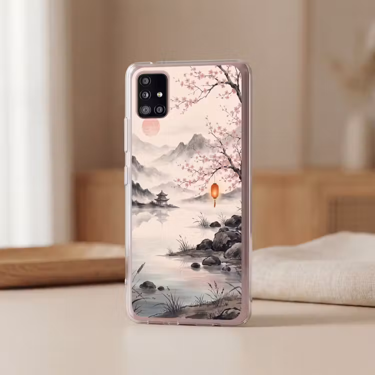 Zon - Japans - Traditioneel Telefoonhoesje Samsung Galaxy A51 5G klein -sfeer2