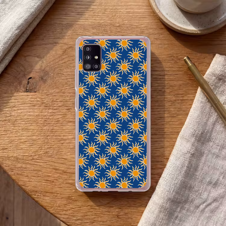 Zon - Patroon - Blauw Telefoonhoesje Samsung Galaxy A51 5G klein 373 -sfeer1