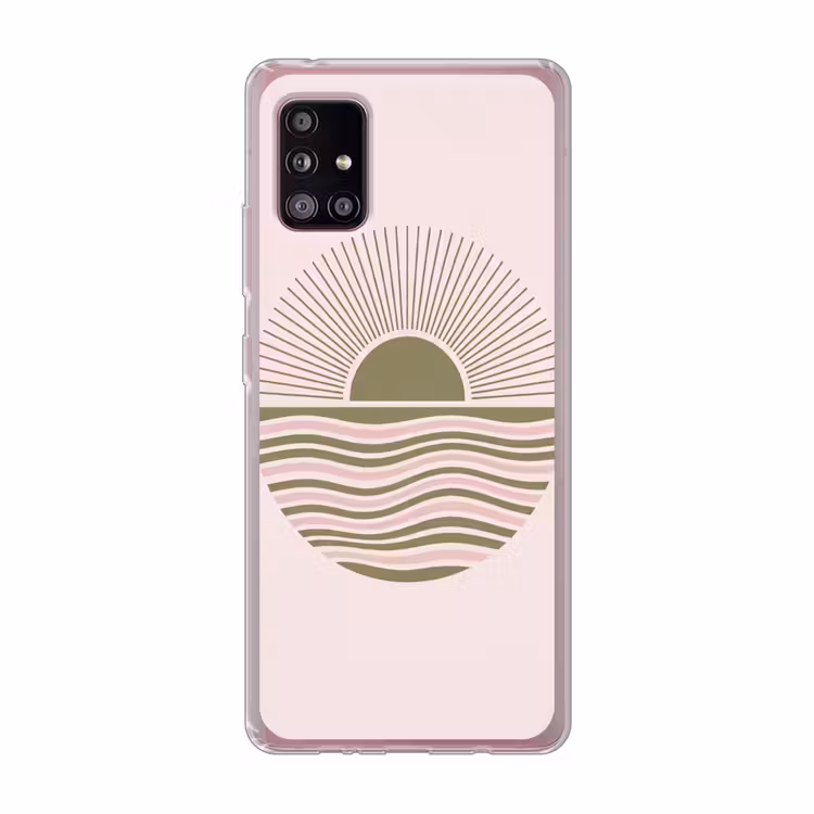 Zon - Zee - Abstract - Modern - Roze Telefoonhoesje Samsung Galaxy A51 5G klein -3d