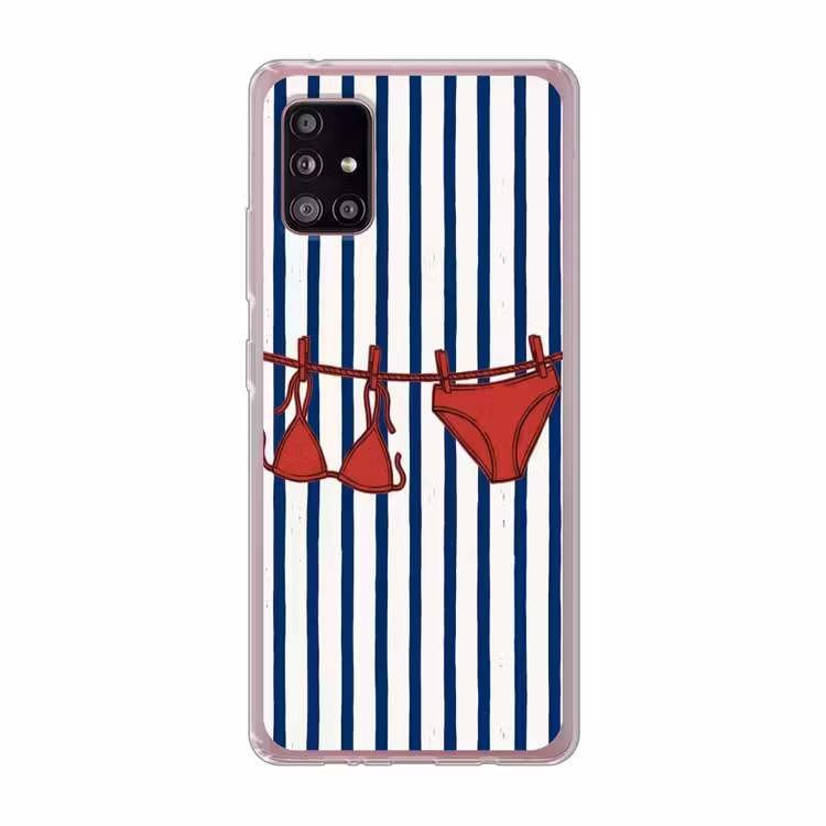 Badkleding - Waslijn - Zomer - Illustratie - Rood Telefoonhoesje Samsung Galaxy A51 5G klein -3d