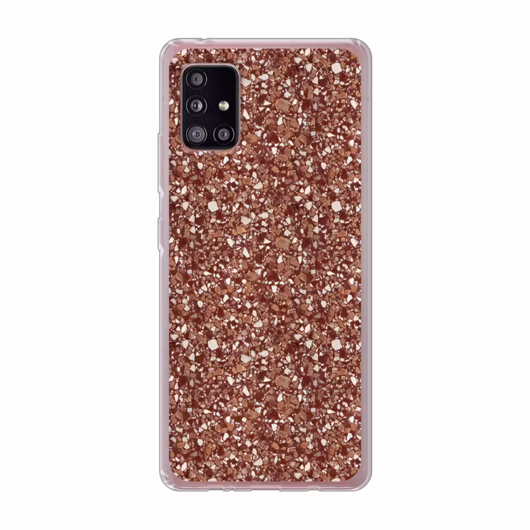 Terrazzo - Patroon - Steentextuur - Roodbruin Telefoonhoesje Samsung Galaxy A51 5G klein 373 -3d