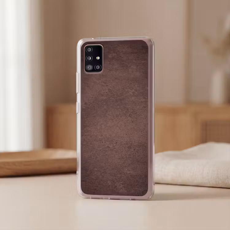 Textuur - Beton - Abstract - Donker - Bruin Telefoonhoesje Samsung Galaxy A51 5G klein -sfeer2