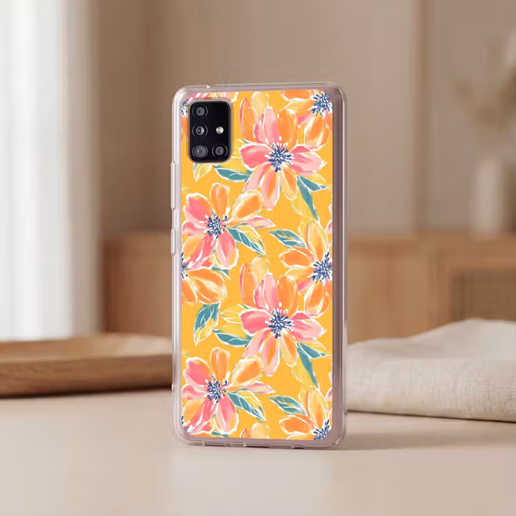 Textuur - Bloemen - Kleurrijk Telefoonhoesje Samsung Galaxy A51 5G klein 373 -sfeer2
