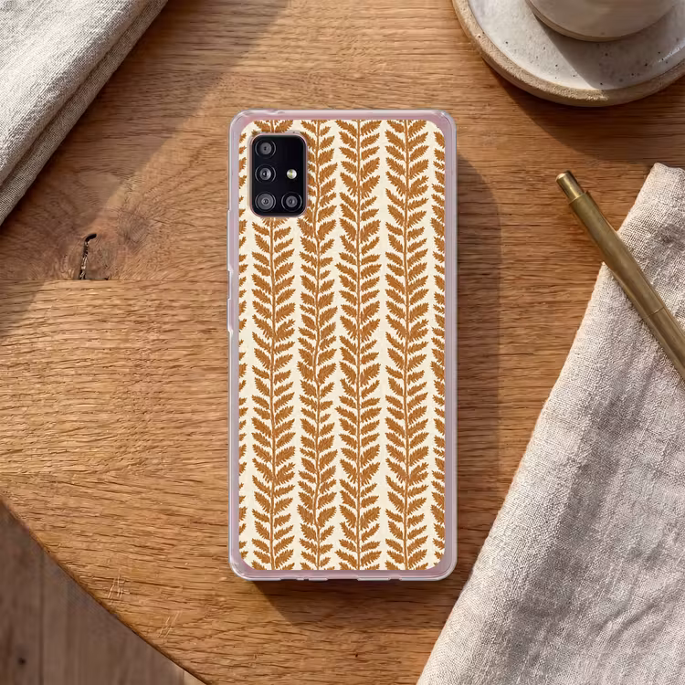 Textuur - Bladeren - Oker Telefoonhoesje Samsung Galaxy A51 5G klein 373 -sfeer1