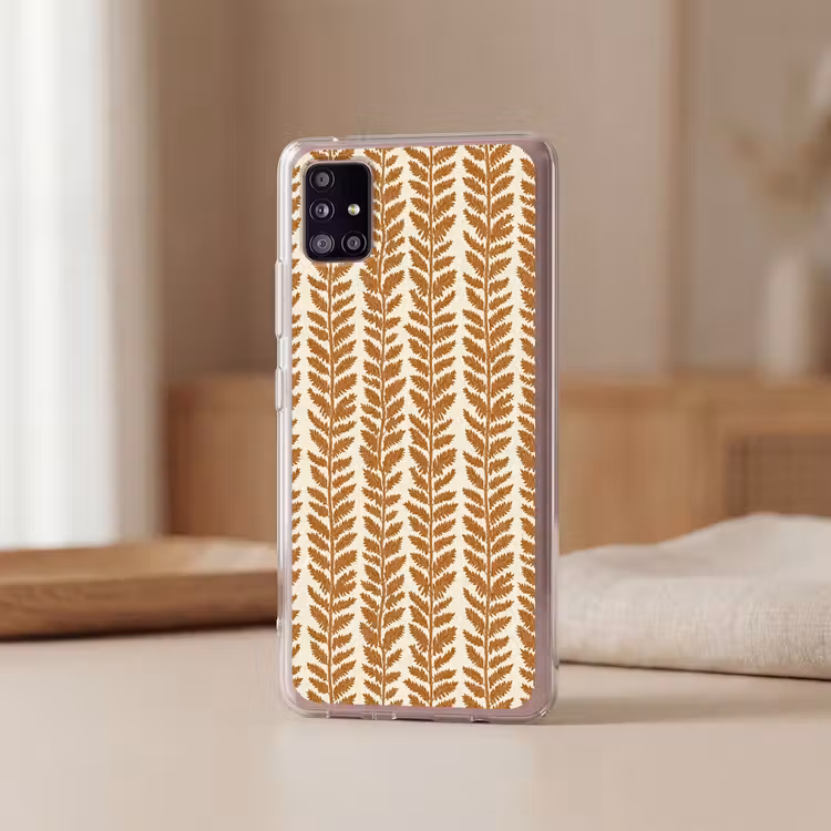 Textuur - Bladeren - Oker Telefoonhoesje Samsung Galaxy A51 5G klein 373 -sfeer2