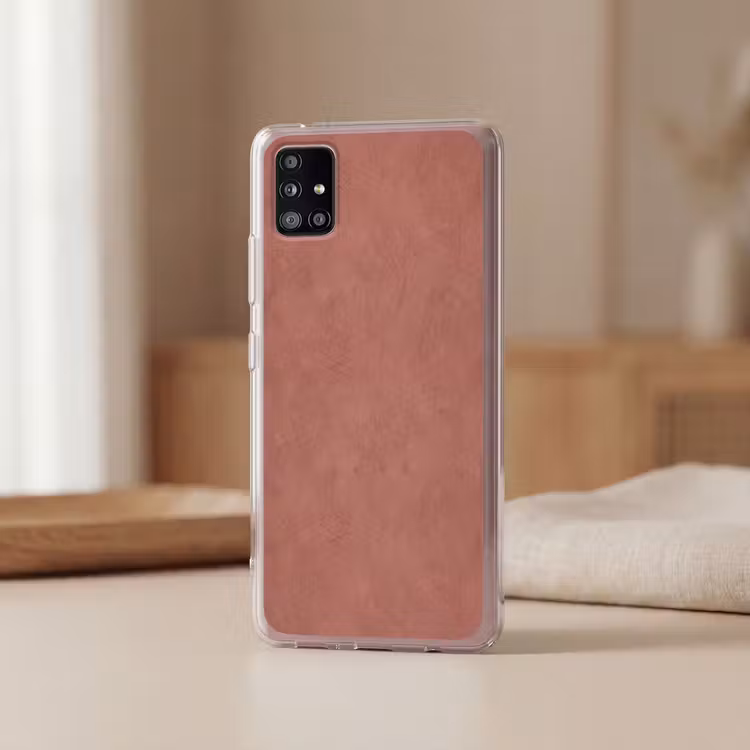 Textuur - Roodbruin - Grof - Modern Telefoonhoesje Samsung Galaxy A51 5G klein -sfeer2