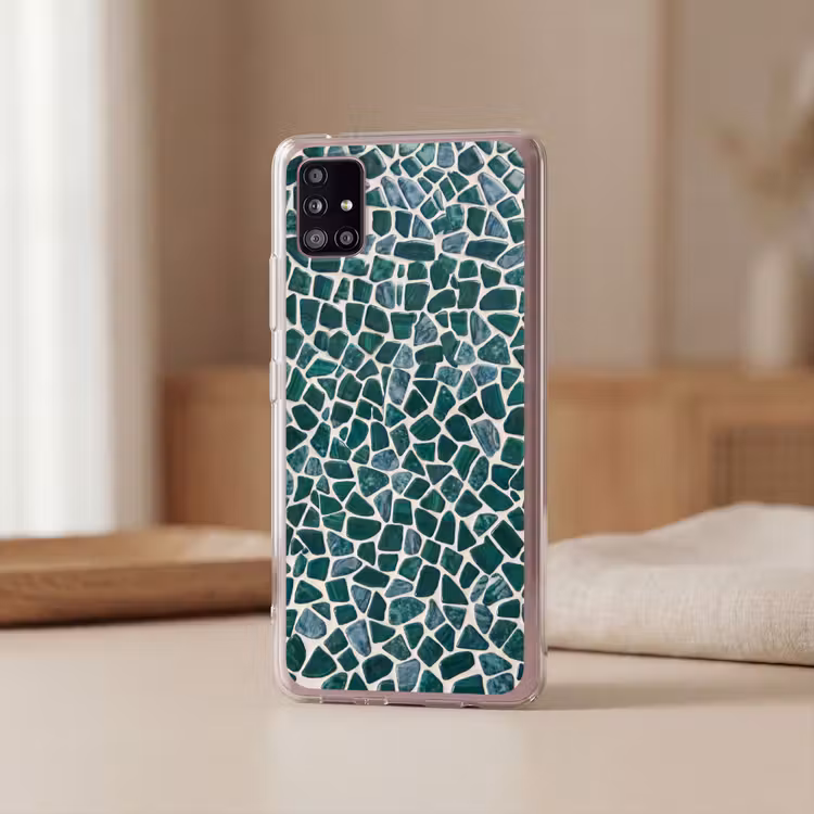 Textuur - Steen - Groen - Abstract - Patroon Telefoonhoesje Samsung Galaxy A51 5G klein -sfeer2