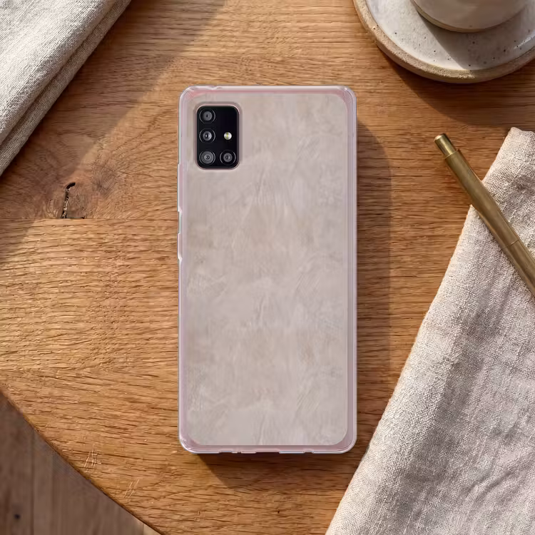 Textuur - Wand - Modern - Beige - Abstract Telefoonhoesje Samsung Galaxy A51 5G klein -sfeer1