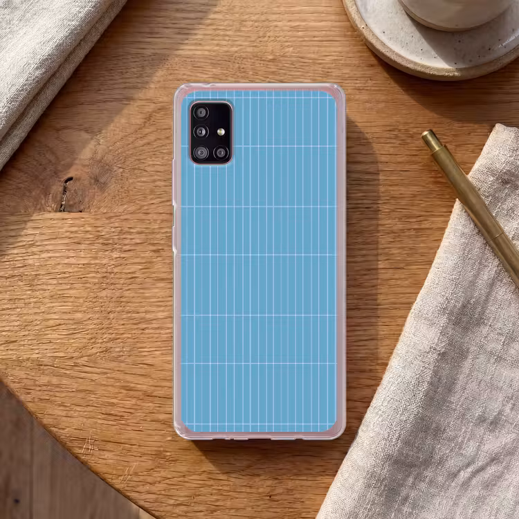 Tegel - Langwerpig - Patroon - Blauw Telefoonhoesje Samsung Galaxy A51 5G klein 373 -sfeer1