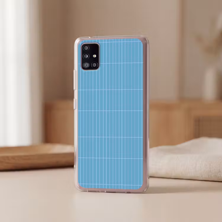 Tegel - Langwerpig - Patroon - Blauw Telefoonhoesje Samsung Galaxy A51 5G klein 373 -sfeer2