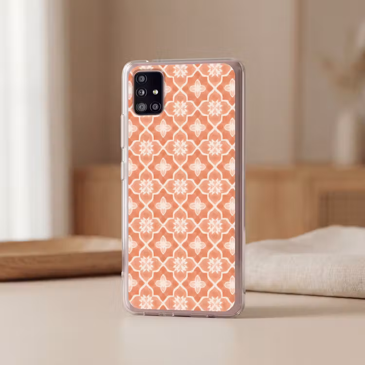 Tegelpatroon - Arabesk - Vintage - Terracotta Telefoonhoesje Samsung Galaxy A51 5G klein 373 -sfeer2