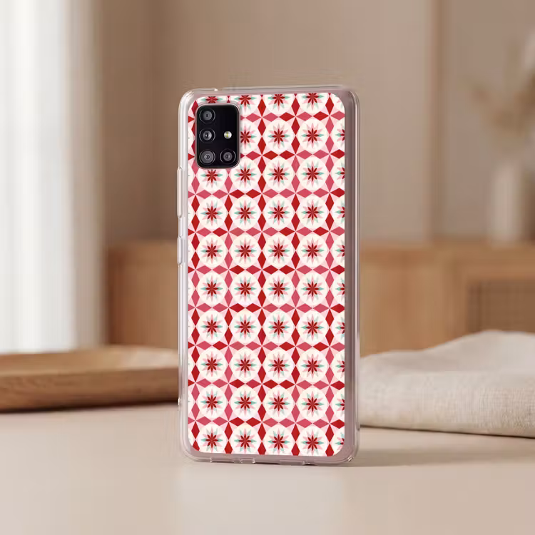 Tegelpatroon - Sterren - Retro - Roze - Mintgroen Telefoonhoesje Samsung Galaxy A51 5G klein 373 -sfeer2