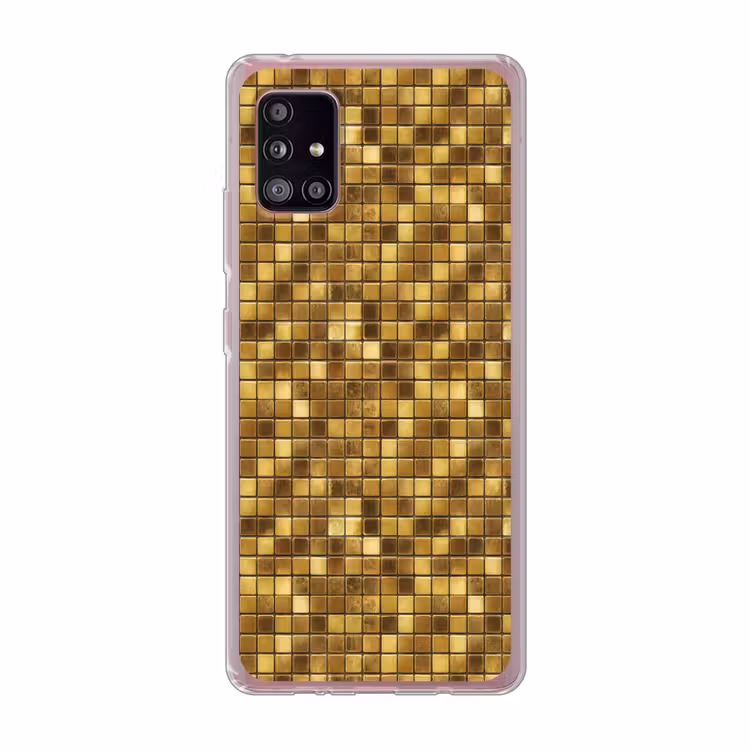 Tegels - Mozaïek - Luxe - Warm Goud Telefoonhoesje Samsung Galaxy A51 5G klein 373 -3d