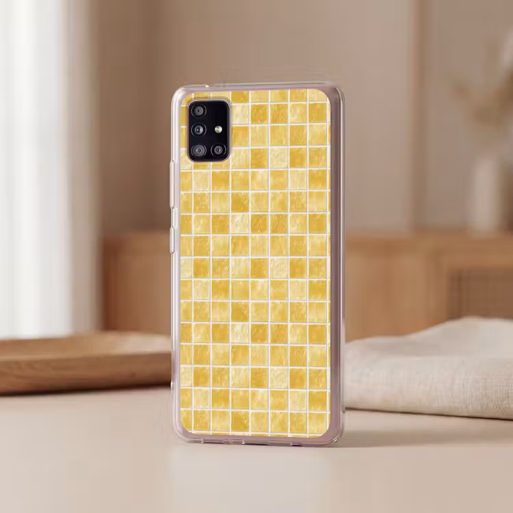 Tegels - Mozaïek - Textuur - Goudgeel Telefoonhoesje Samsung Galaxy A51 5G klein 373 -sfeer2