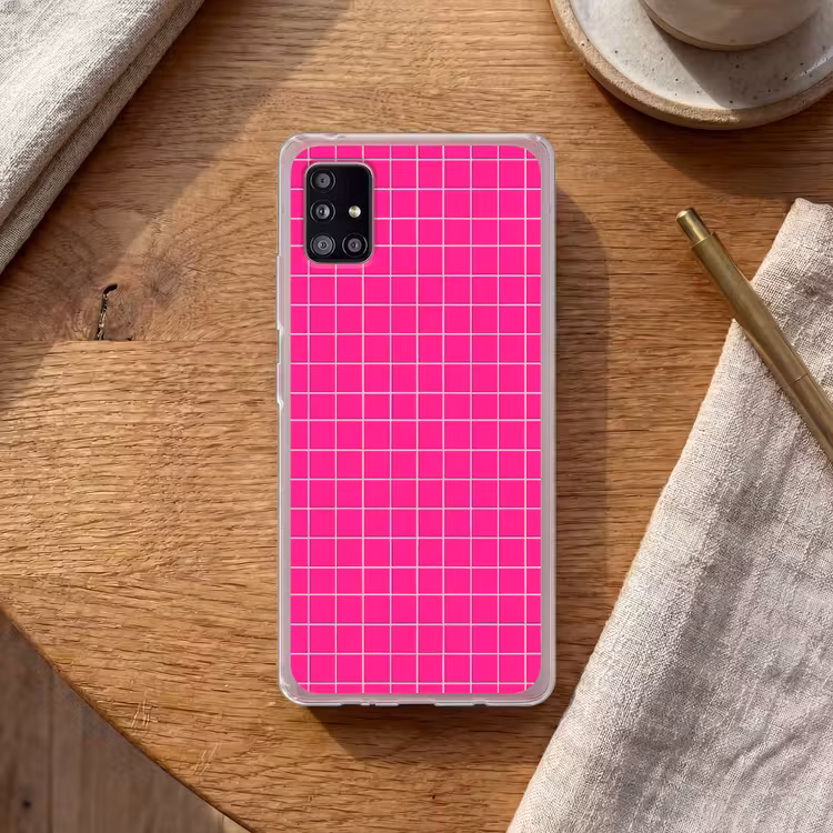Tegels - Vierkant - Fuchsia Telefoonhoesje Samsung Galaxy A51 5G klein 373 -sfeer1