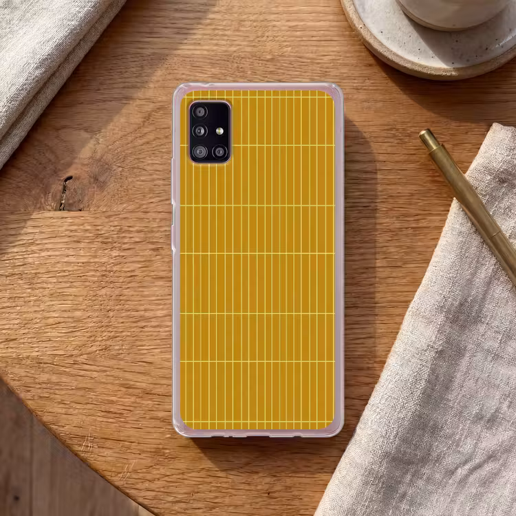 Tegels - Verticaal - Mosterdgeel Telefoonhoesje Samsung Galaxy A51 5G klein 373 -sfeer1