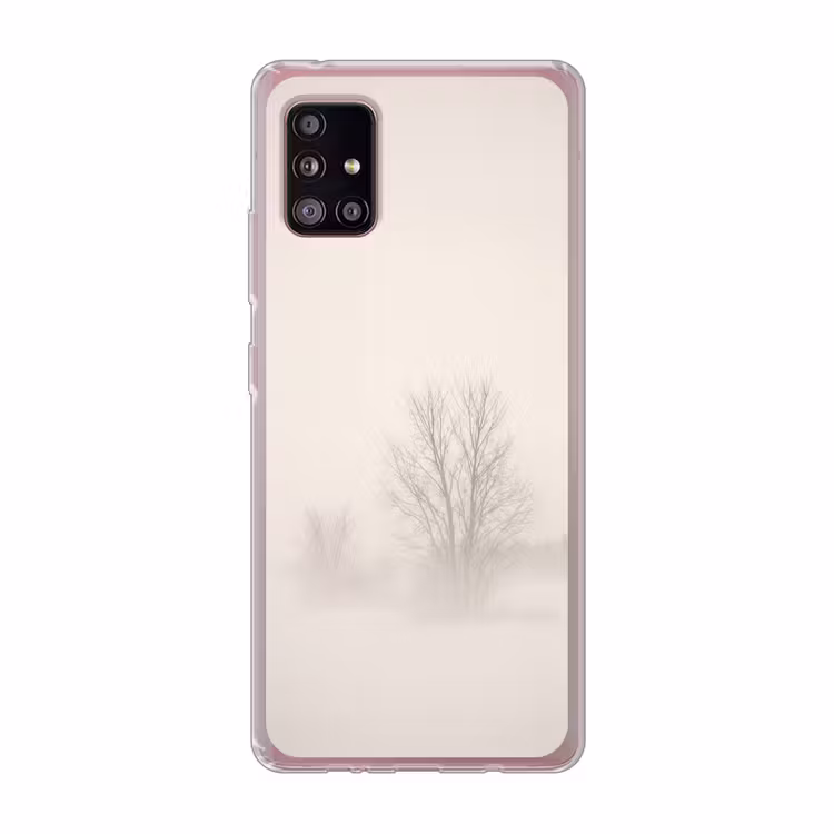 Boom - Mist - Sneeuw - Winter - Minimalistisch Telefoonhoesje Samsung Galaxy A51 5G klein -3d