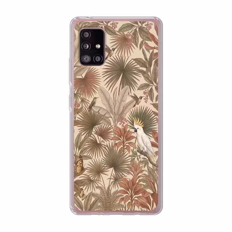 Tropisch - Vogels - Beige Telefoonhoesje Samsung Galaxy A51 5G klein -3d