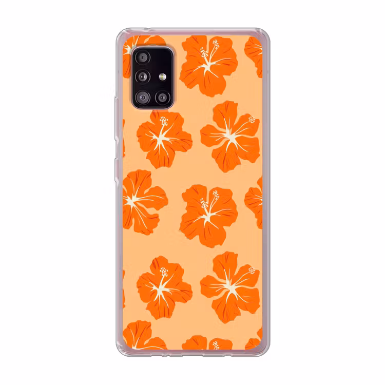 Tropisch - Hibiscus - Oranje Telefoonhoesje Samsung Galaxy A51 5G klein 373 -3d