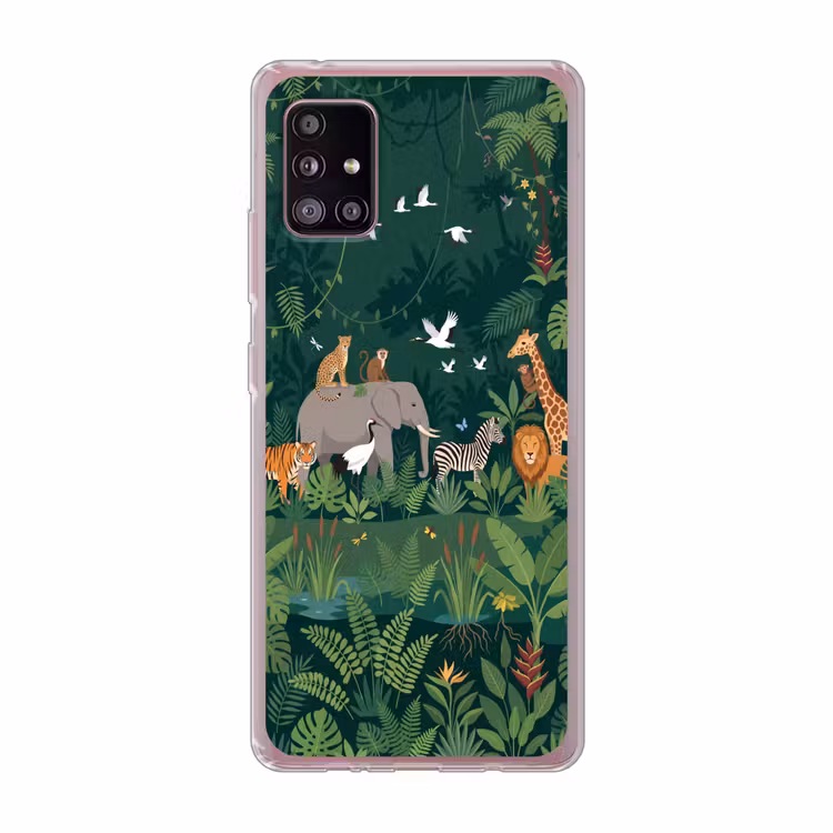 Tropisch - Jungle - Groen Telefoonhoesje Samsung Galaxy A51 5G klein -3d