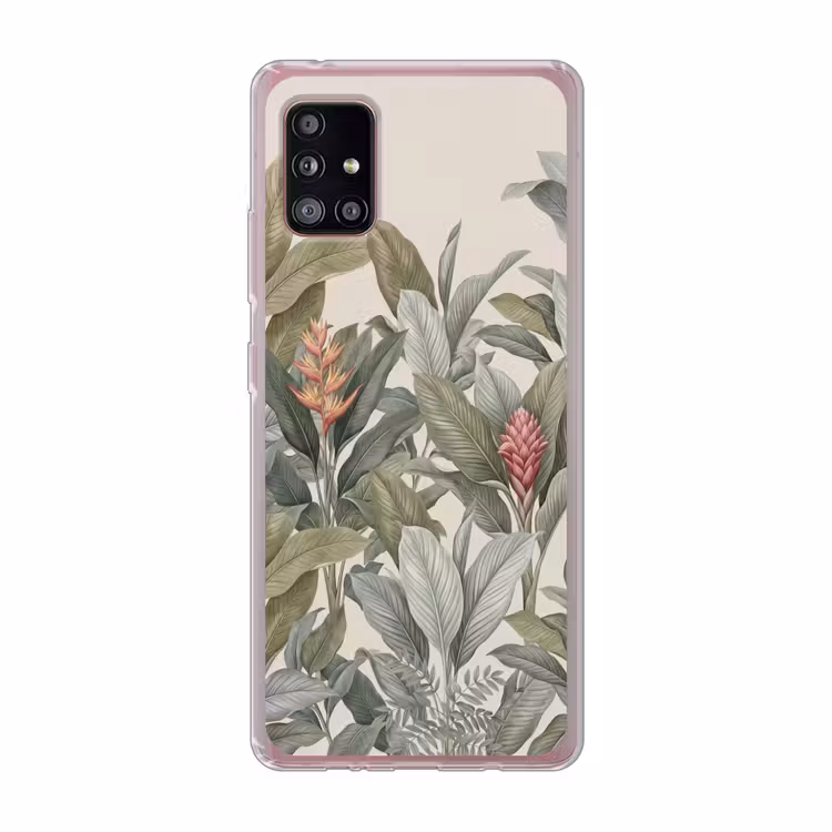 Tropisch - Planten - Modern - Groen Telefoonhoesje Samsung Galaxy A51 5G klein -3d