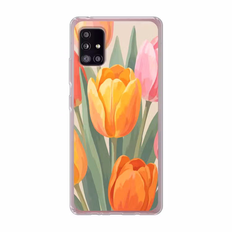 Tulpen - Abstract - Kleurrijk Telefoonhoesje Samsung Galaxy A51 5G klein -3d