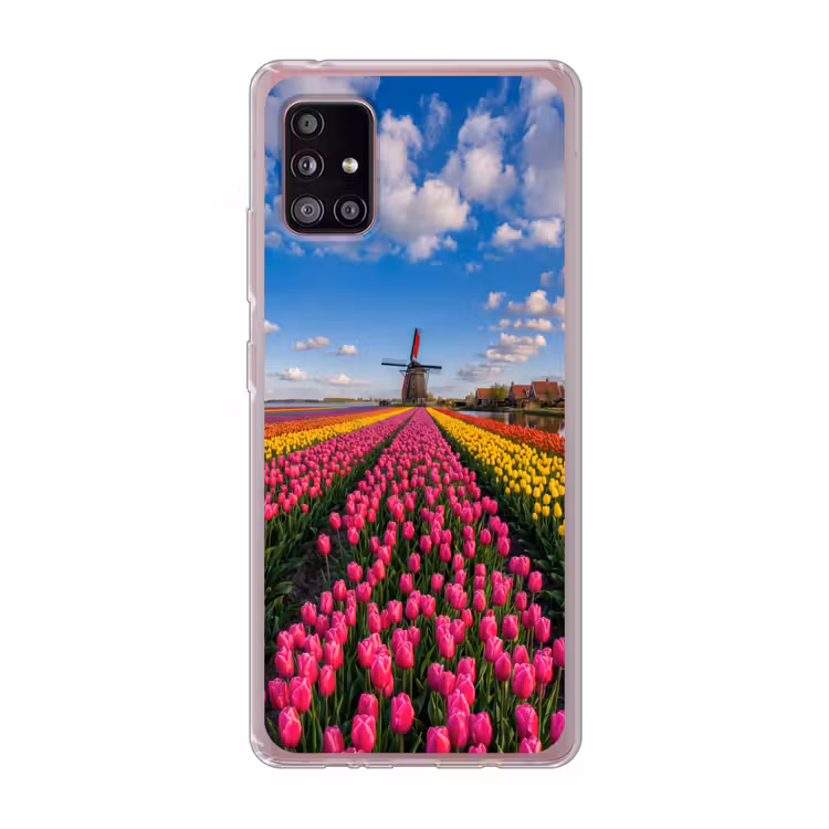 Tulpen - Holland - Molen - Kleurrijk Telefoonhoesje Samsung Galaxy A51 5G klein -3d