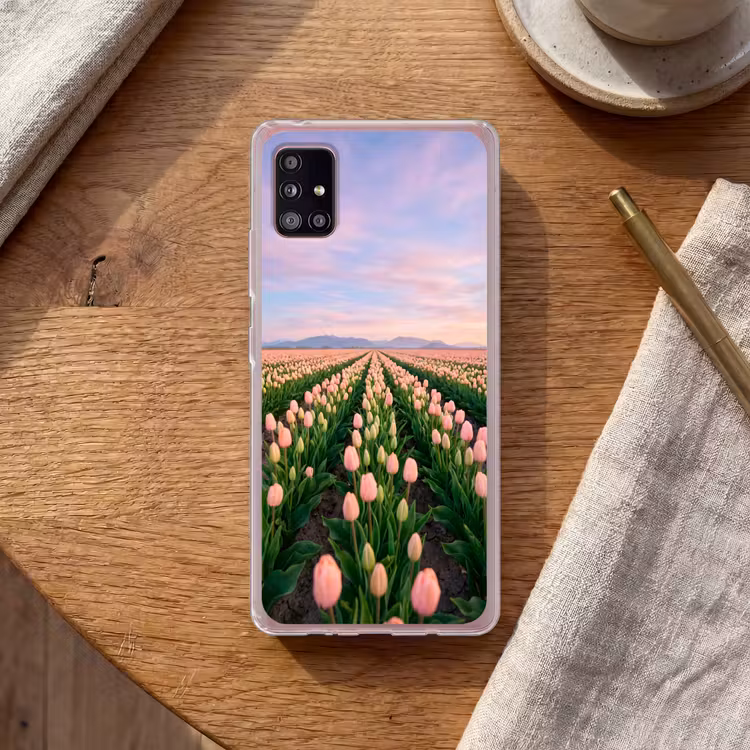 Tulpen - Landschap - Roze Telefoonhoesje Samsung Galaxy A51 5G klein -sfeer1