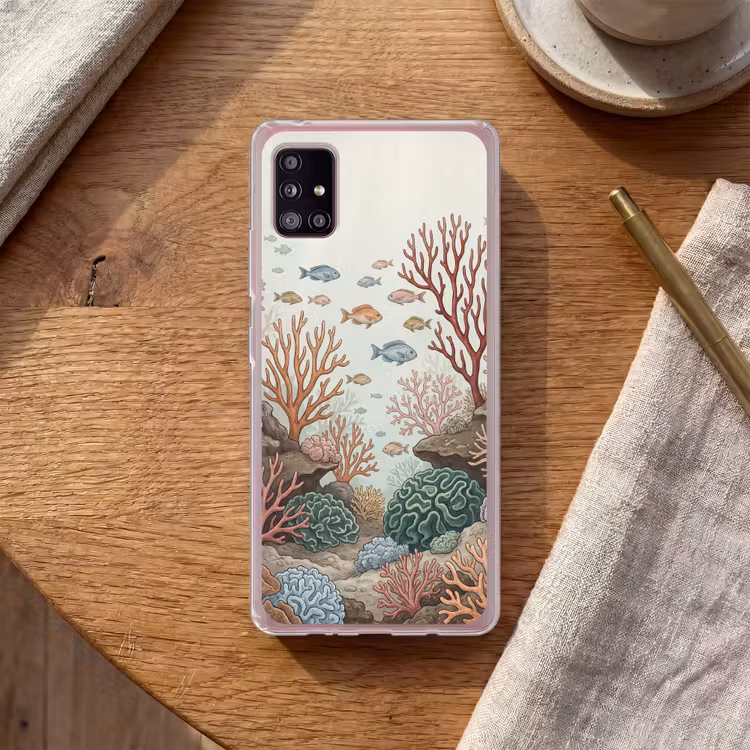 Onderwater - Koraal - Vis - Natuur Telefoonhoesje Samsung Galaxy A51 5G klein -sfeer1