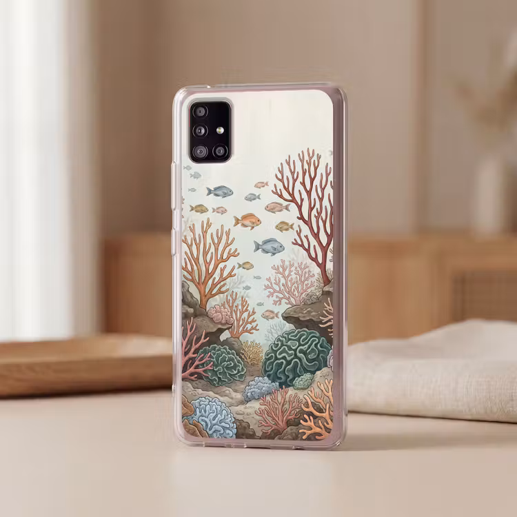 Onderwater - Koraal - Vis - Natuur Telefoonhoesje Samsung Galaxy A51 5G klein -sfeer2