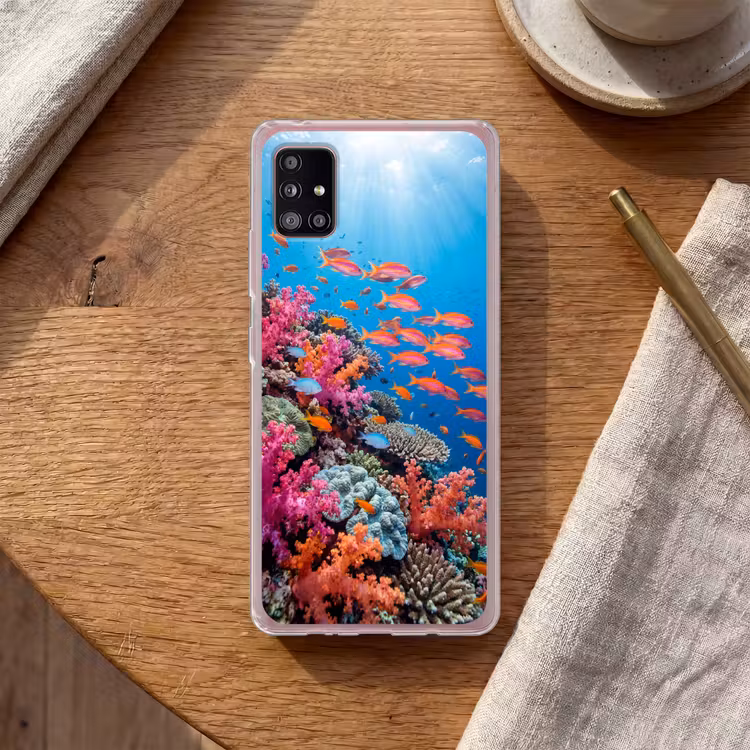 Onderwater - Koraalrif - Vissen - Oceaan - Natuur Telefoonhoesje Samsung Galaxy A51 5G klein -sfeer1