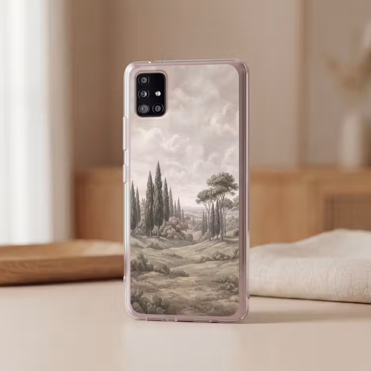 Vallei - Bos - Natuur - Groen Telefoonhoesje Samsung Galaxy A51 5G klein -sfeer2