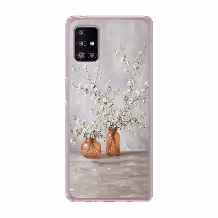 Vazen - Bloemen - Oranje Telefoonhoesje Samsung Galaxy A51 5G klein -3d