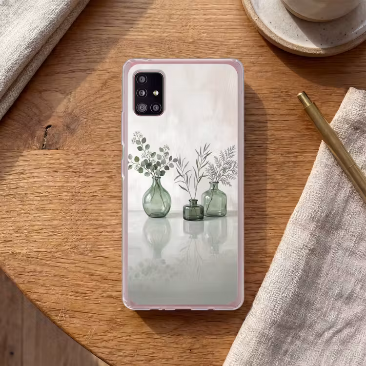 Vazen - Bladeren - Groen Telefoonhoesje Samsung Galaxy A51 5G klein -sfeer1