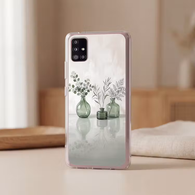 Vazen - Bladeren - Groen Telefoonhoesje Samsung Galaxy A51 5G klein -sfeer2