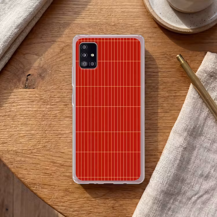Verticaal - Wandtegel - Helderrood Telefoonhoesje Samsung Galaxy A51 5G klein 373 -sfeer1